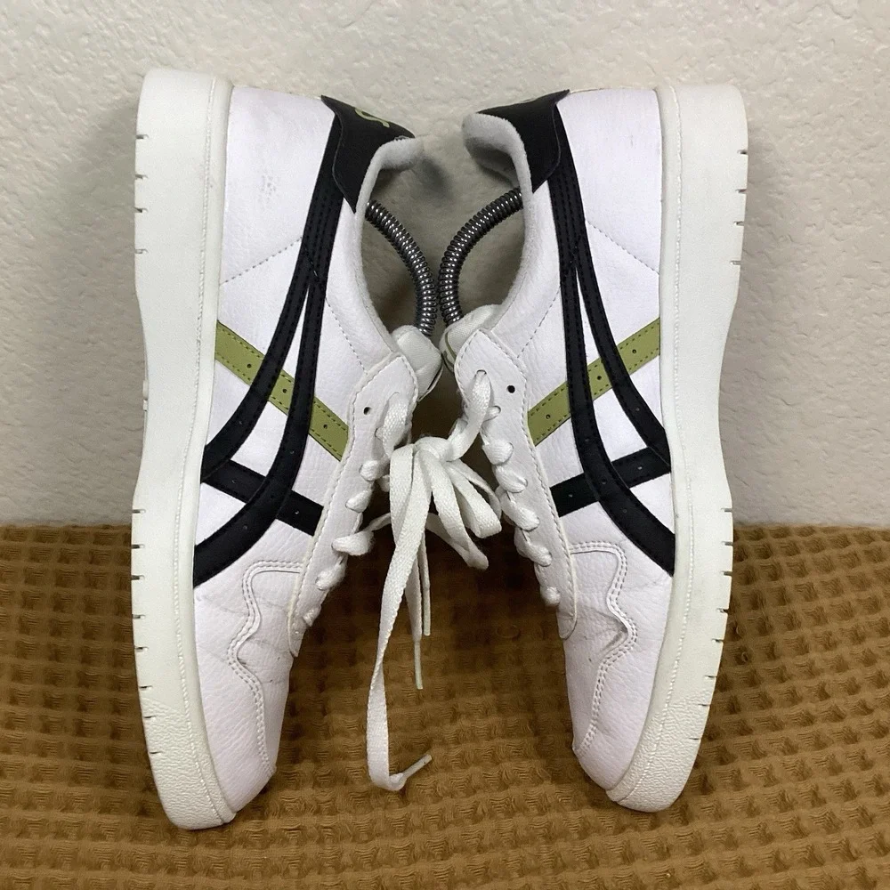 Asics Japan S 'White Black Yellow Mens Size 9 Leather Shoes Sneakers
